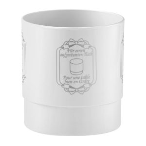 Cestino Da Tavolo Mar Plast Con Coperchio Basculante - Scritta "Per Una Tavola In Ordine", 18x12x12 Cm