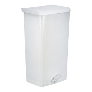 585 White - DUST BIN WITH FOOT LEVER 60 L