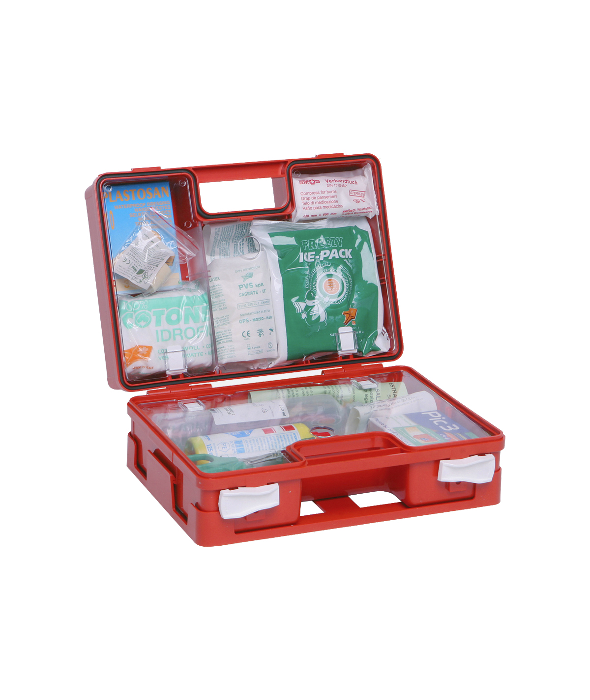 Cassetta Pronto Soccorso In Plastica Rosa Con Manico - 31,5x21x19,5 Cm - Vassoio Rimovibile Incluso