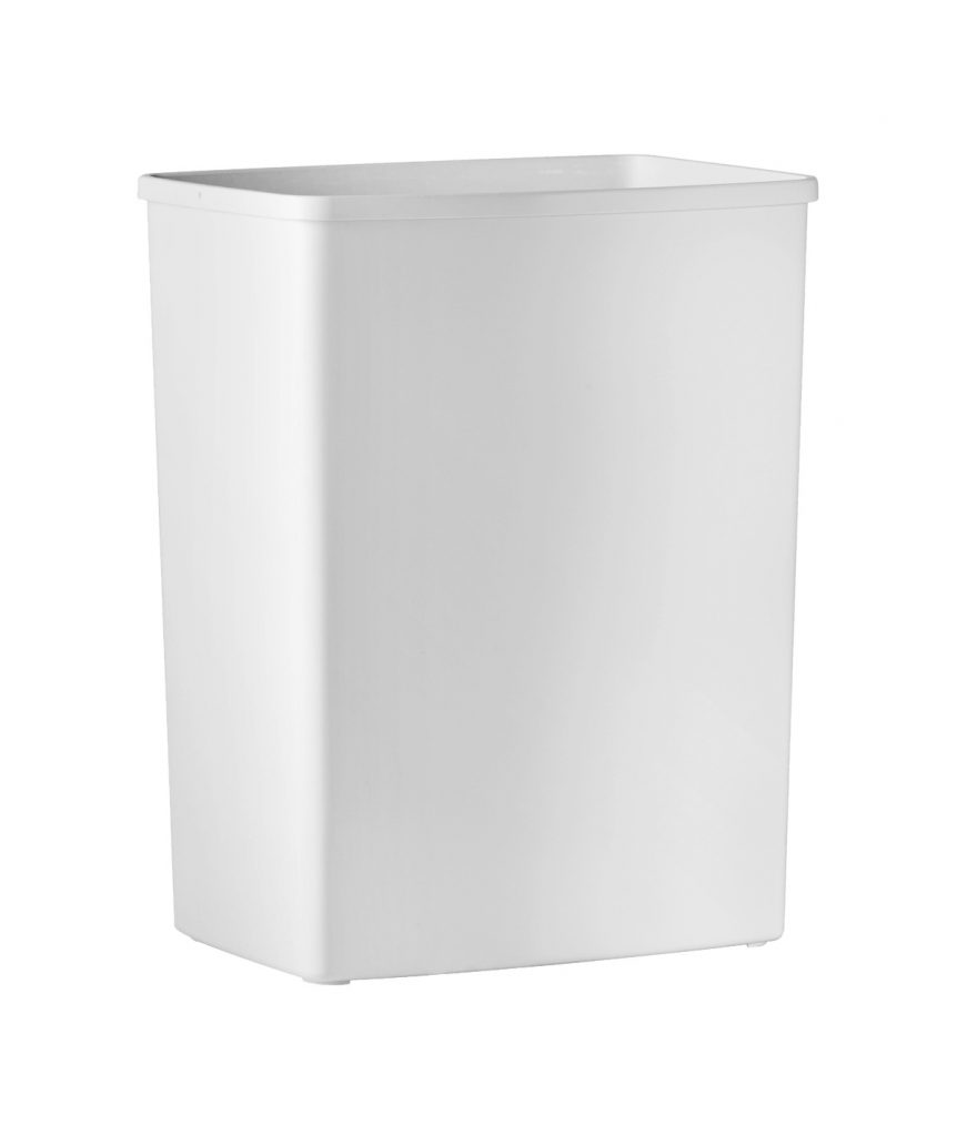Cestino Da Tavolo Mar Plast Con Coperchio Basculante - Scritta "Per Una Tavola In Ordine", 18x12x12 Cm