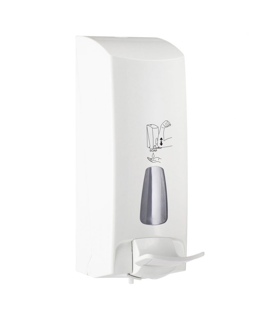 855 White REFILLING SOAP DISPENSER 'HOSPITAL' 1 L Mar Plast